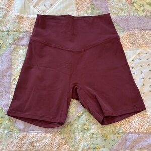 Women's Maroon High-Rise Bike Shorts